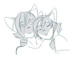  arno celio cuddling domestic_cat eyes_closed felid feline felis mammal peritian siamese sibling sketch twins 