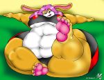  50percentgrey absurd_res female hi_res jiggly_(kazecat) lagomorph leporid mammal obese overweight rabbit solo 