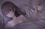  2girls bed close long_hair nude original phone tsuruse yuri 