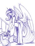  anthro breasts clothing dress equid female gingersnaps_(oc) hi_res horn mammal my_little_pony scar snickerlewdles solo winged_unicorn wings 