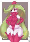  big_breasts breasts female flora_fauna hi_res humanoid looking_at_viewer mammal nintendo nipple_outline not_furry plant pok&eacute;mon pok&eacute;mon_(species) rivy_k thick_thighs tsareena video_games wide_hips 
