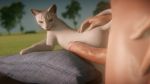  16:9 3d_(artwork) a_cat_is_fine_too bestiality digital_media_(artwork) domestic_cat duo electronic_arts epithymia erection felid feline felis feral fur genitals hi_res human human_on_feral humanoid_penis interspecies male male_on_feral mammal nude paws penis video_games 