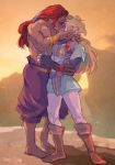  2019 asailorsoldier blonde_hair blush breath_of_the_wild clothing duo eyes_closed ganondorf gerudo hair humanoid humanoid_pointy_ears hylian kissing link long_hair male male/male mammal nintendo not_furry the_legend_of_zelda video_games 