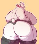  anthro bernice_(seldom) big_breasts big_butt breasts butt clothing female fur hi_res huge_breasts huge_butt legwear mammal obese obese_female overweight overweight_female polar_bear seldom solo squish thick_thighs thigh_highs thigh_squish ursid ursine 