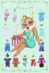  &lt;3 2018 anthro blue_eyes blush breasts cheek_tuft chipmunk clarice_(disney) clothed clothing crossed_legs disney dress english_text eyelashes facial_tuft female flower footwear fur gift green_clothing green_dress ground_squirrel headgear hi_res mammal mii82_d open_mouth open_smile plant red_nose rodent sciurid sitting smile tan_body tan_fur text tuft 