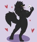  &lt;3 2017 4_fingers anthro big_breasts biped black_body black_fur black_mane black_nose blizzard_entertainment bodily_fluids braided_hair breasts butt canid canine canis cheek_tuft chest_tuft claws countershade_torso countershading digital_drawing_(artwork) digital_media_(artwork) digitigrade drooling english_text facial_tuft fangs female fingers fluffy fluffy_tail fur gamma_(pippuri) grey_background grey_claws grey_countershading hair half-closed_eyes hi_res holding_breast holding_object long_hair looking_at_viewer looking_back mammal mane narrowed_eyes nude open_mouth open_smile pawpads paws pinup pippuri pose rear_view saliva saliva_drip side_boob simple_background smile solo standing teeth text three-quarter_view toes tongue tongue_out tuft video_games warcraft were werecanid werecanine werewolf white_claws wolf worgen yellow_sclera 