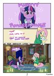  absurd_res anthro blush comic equid equine female fluttershy_(mlp) friendship_is_magic hi_res kumakum lagomorph leporid mammal my_little_pony rabbit ritual text twilight_sparkle_(mlp) 