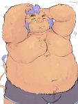  2020 absurd_res anthro belly bulge buta5kawa clothing gouryou hi_res humanoid_hands kemono male mammal moobs navel nipples overweight overweight_male simple_background solo suid suina sus_(pig) tokyo_afterschool_summoners underwear video_games wild_boar 