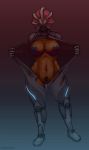  alien armor breasts damaged_clothing emikochan exibitionism female genitals hi_res insectioid mind_control mindfragger nipple_piercing nipples phoenix_point piercing pussy 