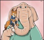  blue-eyes couple_(disambiguation) disney elephant elephantid fan_character female hug male mammal proboscidean rodent sciurid ziegelzeig zootopia 