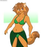  bikini cjshadorunner clothing domestic_cat felid feline felis female mammal simple_background smile solo swimwear 