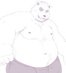 2013 anthro arufina_w belly humanoid_hands kemono male mammal moobs navel nipples overweight overweight_male simple_background solo ursid white_background 
