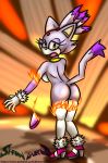  absurd_res accidental_nudity anthro blaze_the_cat butt domestic_cat embarrassed felid feline felis female fire hi_res looking_at_viewer looking_back mammal shawnguku signature sonic_the_hedgehog_(series) 