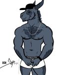  2017 5_fingers anthro areola baseball_cap belly_scales bgn biped black_areola black_eyebrows black_eyes black_nipples blue_body blue_scales bottomwear boxers_(clothing) calvin_klein clothed clothing covering covering_crotch dante_(bgn) digital_media_(artwork) dot_eyes dragon email eyebrows facial_scales fingers front_view grey_body grey_horn grey_nipples grey_scales hat headgear headwear hi_res horn jewelry looking_away male muscular muscular_male navel necklace nipples pecs portrait scales scalie signature simple_background simple_eyes smile solo standing text three-quarter_portrait topless underwear white_background white_bottomwear white_clothing white_underwear wristband 