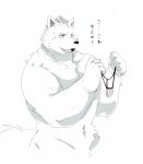  2014 anthro arufina_w barazoku canid canine clothing humanoid_hands japanese_text kemono male mammal simple_background solo text underwear 