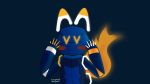  2020 ambiguous_gender android anthro blush digital_media_(artwork) domestic_cat e621 english_text esix eyes_closed felid feline felis fire glowing ibaelystrom machine mammal mascot robot simple_background text yellow_eyes 