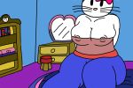  anthro big_breasts breasts clothed clothing domestic_cat felid feline felis female hello_kitty hello_kitty_(character) looking_at_viewer mammal sanrio solo 