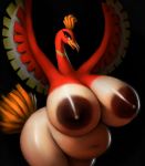  2020 anthro areola avian beak belly big_breasts breasts curvy_figure digital_media_(artwork) female half-closed_eyes hi_res ho-oh huge_breasts ikiki legendary_pok&eacute;mon looking_at_viewer narrowed_eyes navel nintendo nipples non-mammal_breasts nude open_mouth overweight overweight_female pok&eacute;mon pok&eacute;mon_(species) pok&eacute;morph red_eyes simple_background solo standing thick_thighs video_games voluptuous 