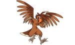  2020 absurd_res anthro avian beak bird brown_body brown_feathers feathers featureless_crotch hi_res nude open_mouth open_smile piemations pretzel_(piemations) smile solo 