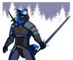  anthro canid canine canis domestic_dog hi_res kemono male mammal melee_weapon sword weapon witcher wolf ych_(character) 