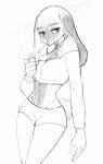  anthro breasts cigarette clothed clothing female greyscale kyuu_(beastars) lagomorph leporid lighter mammal monochrome multicolored_body rabbit solo two_tone_body unknown_artist 