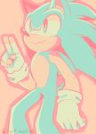  2014 anthro blue_and_pink clothing eulipotyphlan gloves handwear hedgehog male mammal restricted_palette smile solo sonic_the_hedgehog sonic_the_hedgehog_(series) spacecolonie standing 