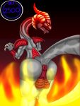  absurd_res anus balls big_anus big_balls butt dragon genitals hi_res konami m-47 male rear_view red_dragon_archfiend solo yu-gi-oh 