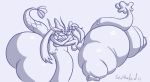 aliasing anthro big_butt butt digital_media_(artwork) expansion female huge_butt inflation kissing nintendo nude pok&eacute;mon sephaloid thick_thighs video_games wide_hips 