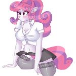  1:1 absurd_res aged_up anthro big_breasts blush bottomwear breasts clothing equid equine female friendship_is_magic hi_res mammal my_little_pony panties skirt sweetie_belle_(mlp) underwear xjenn9 