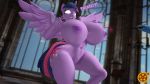  16:9 3d_(artwork) anthro big_breasts breast_expansion breasts digital_media_(artwork) equid female friendship_is_magic horn huge_breasts mammal my_little_pony nude sfrogue trixie_(mlp) twilight_sparkle_(mlp) winged_unicorn wings 
