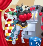  absurd_res anthro arthropod big_breasts blues64 breasts casino changeling clothing female friendship_is_magic hi_res huge_breasts my_little_pony queen_chrysalis_(mlp) solo unguligrade_anthro 