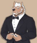  5_fingers anthro canid canine canis clothed clothing facial_hair facial_scar fingers hair humanoid_hands mammal marchosias_(tas) red_eyes scar solo tokyo_afterschool_summoners vhubnh3 video_games white_hair wolf 