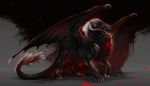  2020 ambiguous_gender black_body black_scales claws digital_media_(artwork) dragon feral fur furred_dragon hi_res horn isvoc membrane_(anatomy) membranous_wings scales scalie solo standing western_dragon wings 