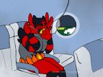  aircraft airplane antdroids anthro eyes_closed incineroar mask medical_instrument nintendo oxygen_mask pok&eacute;mon pok&eacute;mon_(species) scientific_instrument sitting video_games 