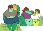  anthro big_breasts bottomless breasts cleavage clothed clothing crocodile crocodilian crocodylid female genitals huge_breasts overweight pubes pussy rachelle_(vdisco) reptile scalie thick_thighs vdisco wide_hips 