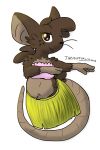  2020 ashley_(themuffinly) dancing digital_media_(artwork) female fur grass_skirt hi_res hula mammal mouse murid murine rodent smile themuffinly 
