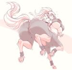  5_fingers big_breasts big_butt breasts butt centaur centorea_shianus_(monster_musume) clothed clothing equid equid_taur female fingers hair hi_res hooves humanoid_pointy_ears long_hair mammal mammal_taur monster_girl_(genre) monster_musume secretly_saucy simple_background solo taur under_boob white_background 