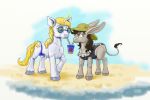  asinus beach better_version_at_source capt_hairball clothing connie donkey duo equid equine eyewear feral friendship_is_magic horn jenny long_ears mammal my_little_pony prince_blueblood_(mlp) seaside sunglasses swimwear unicorn 