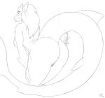  2019 anthro big_butt breasts butt digital_media_(artwork) female free_art genitals hair hi_res jakethegoat legendary_pok&eacute;mon looking_at_viewer lugia mistletoe nintendo nude plant pok&eacute;mon pok&eacute;mon_(species) presenting pussy simple_background sketch smile solo thick_thighs tongue tongue_out video_games 