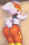  anthro blush breasts buckteeth butt cinderace female fur hand_on_butt looking_back nintendo open_mouth pink_tongue pok&eacute;mon pok&eacute;mon_(species) small_breasts solo teeth tongue video_games white_body white_fur white_tail 武弾典斎 