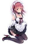  amaete_kuru_toshiue_kyokan_ni_yashinatte_moraunoha_yarisugi_desu_ka? heels kobayashi_chisato maid skirt_lift stockings thighhighs 