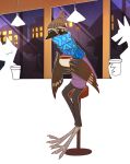  2018 3_fingers 3_toes :3 ambiguous_gender ambiguous_species anthro avian beak beverage biped bird bird_feet black_beak bottomwear brown_body brown_feathers brown_wings building bush_stone-curlew cafe canid canine chair city clothed clothing coffee crest digital_drawing_(artwork) digital_media_(artwork) disposable_cup eyeless feather_hands feathered_crest feathered_wings feathers fingers frown full-length_portrait fully_clothed furniture grey_clothing group holding_beverage holding_cup holding_object inside lamp light lighting long_legs long_neck looking_down male male_focus mammal open_mouth open_smile outline pants portrait purple_clothing raining sad scarf scutes shirt shorebird silhouette sitting sky smile smokyjack snout solo_focus stone-curlew street_lamp toes toony topwear umbrella window winged_arms wings yellow_eyes 