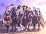  4boys 4girls belt blonde_hair blue_hair blue_legwear boots braid brown_eyes brown_hair claude_von_riegan cloak closed_eyes closed_mouth crown_braid fire_emblem fire_emblem:_three_houses from_side garreg_mach_monastery_uniform glasses gloves green_eyes green_hair hands_clasped high_heel_boots high_heels hilda_valentine_goneril hood hood_down hood_up ignatz_victor knee_boots leonie_pinelli lisknil long_hair long_sleeves lorenz_hellman_gloucester lysithea_von_ordelia marianne_von_edmund multiple_boys multiple_girls open_mouth orange_eyes orange_hair own_hands_together pink_eyes pink_hair purple_eyes purple_hair raphael_kirsten short_hair twintails uniform white_gloves white_hair 