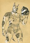  abs anthro biceps bulge canid canine canis domestic_dog great_dane hi_res invalid_tag male mammal mask mastiff molosser muscular muscular_male nipples obliques pecs serratus_anterior solo spots triceps tush 
