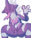  anthro blush censored clitoris female genitals hi_res low_key_toxtricity nintendo pok&eacute;mon pok&eacute;mon_(species) purple_body pussy simple_background solo spread_legs spread_pussy spreading tongue tongue_out toxtricity urethra video_games white_background 武弾典斎 