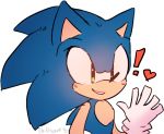  ! &lt;3 2014 alpha_channel anthro blue_body blue_fur clothing eulipotyphlan fur gesture gloves green_eyes handwear hedgehog low_res male mammal simple_background smile solo sonic_the_hedgehog sonic_the_hedgehog_(series) spacecolonie transparent_background waving 