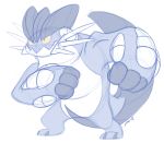  4_fingers biped digitigrade feral fingers mega_evolution mega_swampert nintendo pok&eacute;mon pok&eacute;mon_(species) swampert video_games yarkwark 