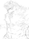  accessory anthro canid canine canis fur headband horkeukamui male mammal muscular muscular_male orenjimaru signature sketch tokyo_afterschool_summoners video_games wolf 