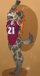  2020 absurd_res anthro armpit_hair ball_tuft balls biped black_nose body_hair bodypaint bone bottomless claws clothed clothing colorado_avalanche digital_media_(artwork) ear_piercing ear_ring eyes_closed face_paint forsburn fur genitals hair hi_res hyaenid jersey lovers_of_aether male mammal muscular muscular_male nhl open_mouth piercing rivals_of_aether simple_background skull solo spotted_hyena stretching sylvanedadeer tattoo teeth tongue tongue_out tongue_piercing topwear tuft video_games yawn 