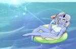  2020 absurd_res alcohol anthro beach beverage bikini clothed clothing digital_media_(artwork) dragon female floaty hair hi_res looking_at_viewer outside rose_(disambiguation) scalie sea seaside sinnamon_roll sky smile solo sunny swimwear water 